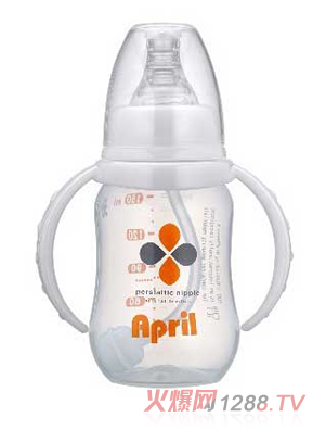 愛(ài)普麗標(biāo)口弧形pp奶瓶120ml（白）