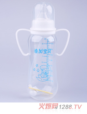 迪加寶貝pp帶柄圓弧自動(dòng)白色大奶瓶