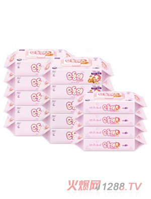 順順兒嬰兒濕巾粉色綠色組合