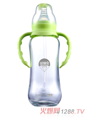尚恩SN-TGF168堅(jiān)強(qiáng)寶8安240ml標(biāo)口葫蘆形帶手柄自動(dòng)吸全抗體奶瓶