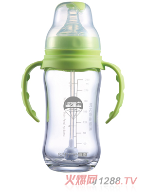 尚恩SN-TGF166堅(jiān)強(qiáng)寶8安240ml寬口腰形帶手柄自動(dòng)吸全抗體奶瓶