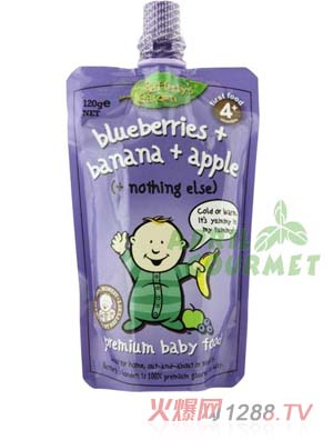 葉子嬰兒果泥(藍莓、香蕉和蘋果)