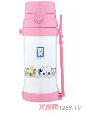 無雙寶貝保溫軟管壺650ML粉色