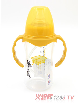 博士小帽P(pán)P有柄自然親子寬口自動(dòng)奶瓶240ml黃色