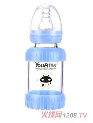 幼愛防摔感溫晶鉆玻璃標口奶瓶120ml