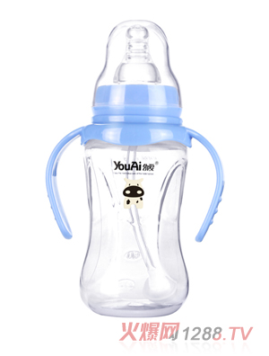 幼愛(ài)PP標(biāo)口帶柄自動(dòng)吸經(jīng)典奶瓶160ml