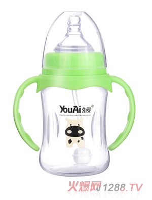 幼愛(ài)PP寬口帶柄自動(dòng)吸優(yōu)品奶瓶180ml