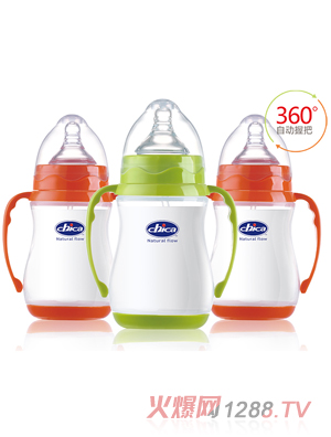 積高寬口徑感溫PP奶瓶250ml