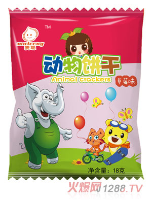 麥聰動(dòng)物餅干草莓味