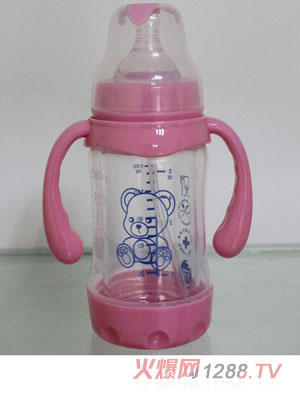 富嬰坊防爆玻璃奶瓶 高級(jí)雙層防護(hù)