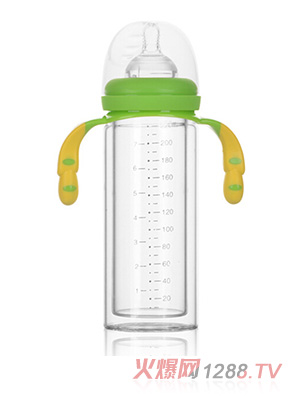 愛(ài)弗圖西220ML雙層玻璃保溫隔熱奶瓶