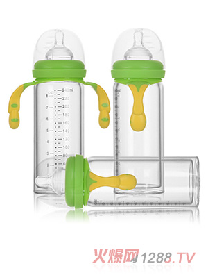 愛(ài)弗圖西240ML雙層玻璃保溫隔熱奶瓶