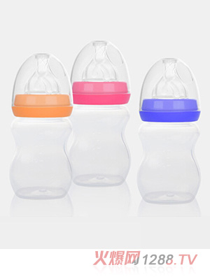 愛(ài)弗圖西200ML寬口徑PP奶瓶（橙色、玫紅、藍(lán)色）