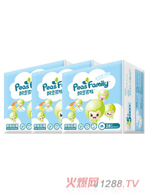 豌豆家族紙尿褲M28片三袋裝
