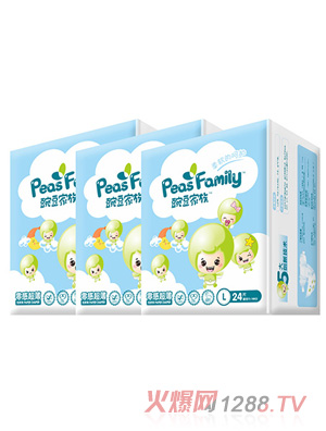 豌豆家族紙尿褲L24片三袋裝