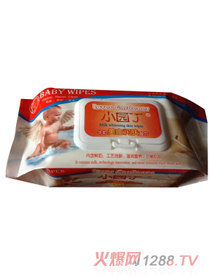 小園丁牛奶美白潤膚濕巾80片蓋