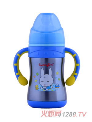 Bunnytoo不銹鋼保溫奶瓶220ml藍色