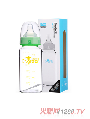 格林博士標(biāo)口玻璃奶瓶180ML綠色