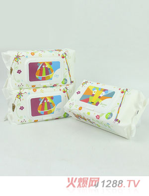 佑倍韓國進(jìn)口嬰兒濕巾72片帶蓋