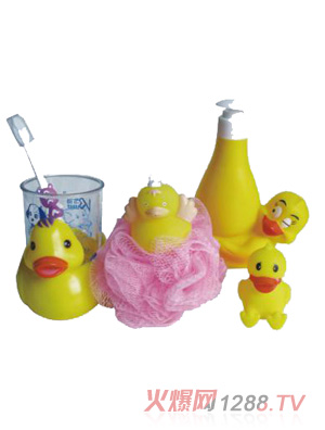 陽(yáng)光兔大黃鴨造型洗刷用品套組