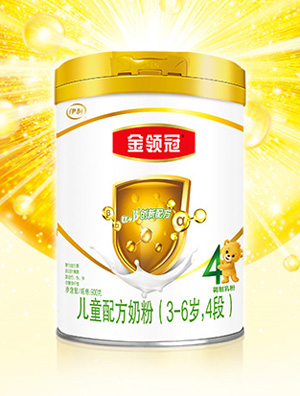 伊利金領冠兒童成長牛奶粉4段900g6罐裝