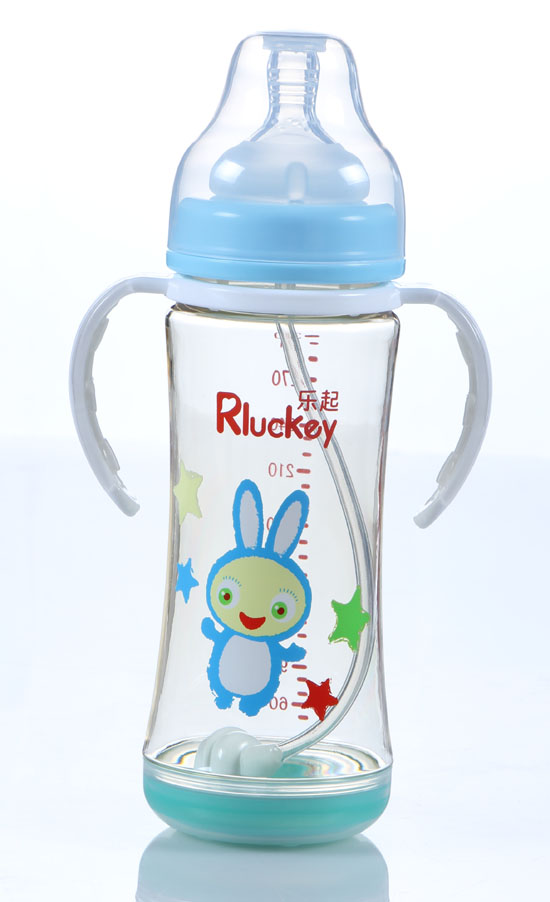樂起PPSU寬口徑奶瓶300ml藍(lán)色
