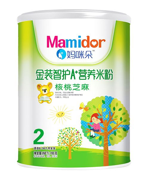媽咪朵智護(hù)核桃芝麻A+營(yíng)養(yǎng)米粉(聽裝)