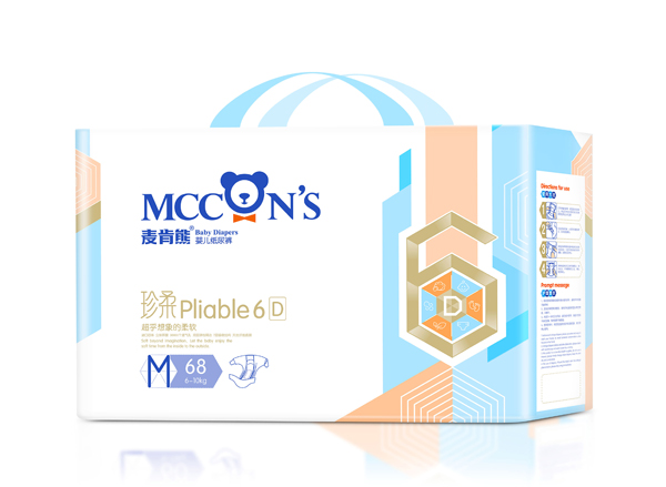 麥肯熊珍柔嬰兒紙尿褲M68片